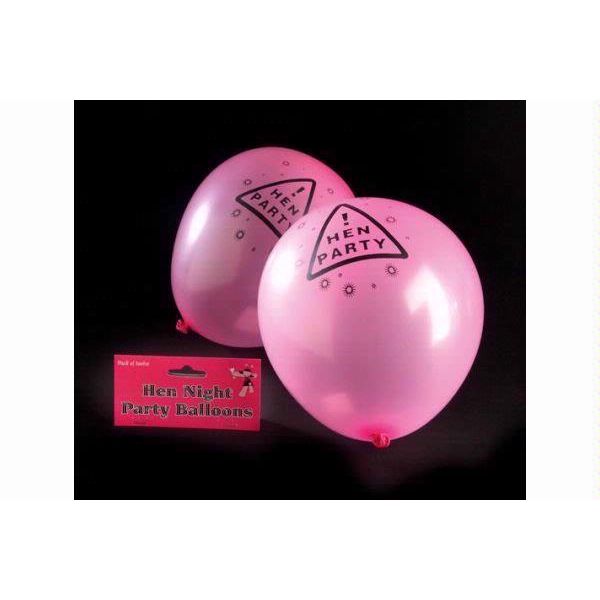 Pack of 12 Latex Pink Hen Night Party Balloons