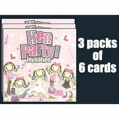 3x6 Simon Elvin Hen Party Invitations.