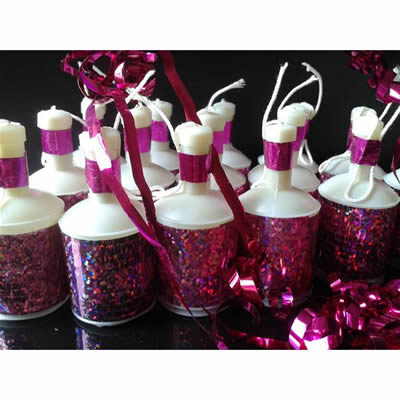 Pink Holographic Party Poppers