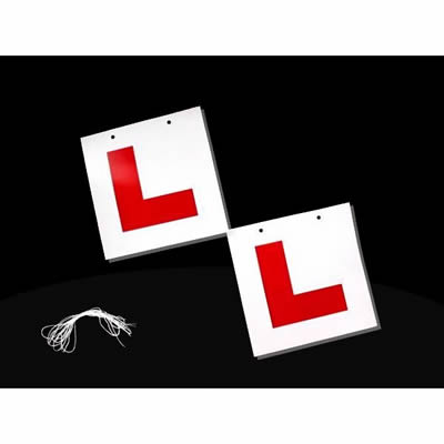 L-plates with cord pack of 2