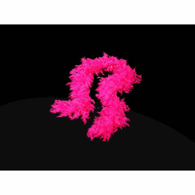 Pink Feather Boa with Silver Tinsel